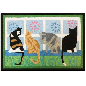 Jellybean - Kitties In The Window Polyester Accent Rug - Multicolored - 30 in. x 20 in. - 1 of 1