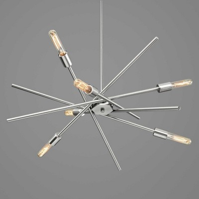 Astra Matte Black Steel 6-Light Sputnik Chandelier