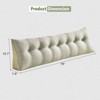 Bekrvio Wedge Headboard Pillow for Bed, Faux Linen Reading Backrest Cushion with Removable Cover & Pocket, Large Triangular Bed Rest - 2 of 4