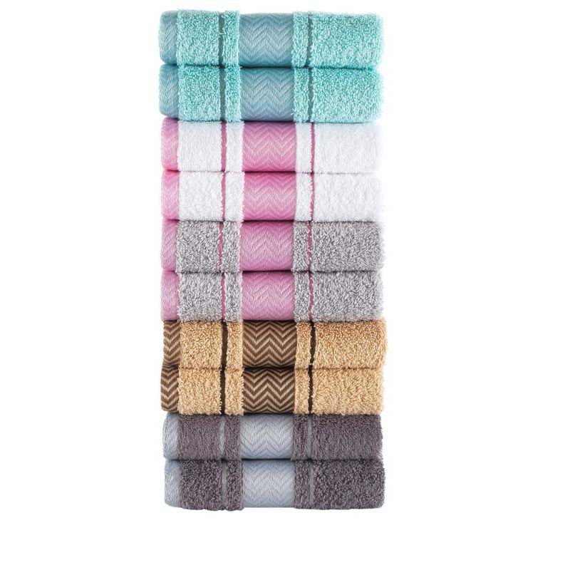 Kafthan Textile Multicolor Fishbone Cotton Washcloths (Set of 10), 1 of 8