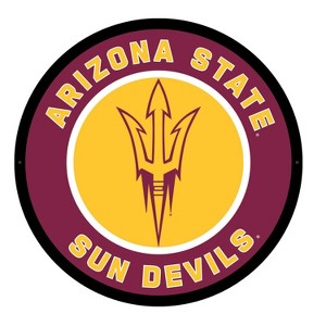 Evergreen Ultra-Thin Edgelight LED Wall Decor, Round, Arizona State University- 23 x 23 Inches Made In USA - 1 of 4