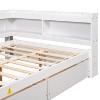 PAGED Full Size Platform Bed Modern Pine Bed Frame with 2 Storage Drawers and L-Shaped Bookcases for Bedroom, Easy Assembly - 4 of 4