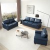 PU Leather Sofa with Nailhead Trim, Rolled Arms, and Rubber Wood Legs – Classic Upholstered Sofa Couch for Living Room - HABITRIO - 2 of 4
