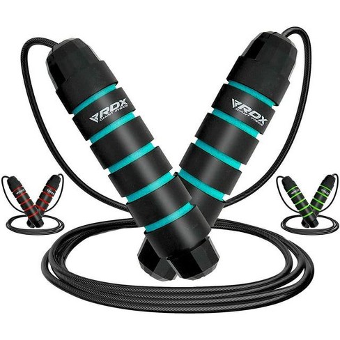 Rdx Sports Skipping Rope With Soft Memory Foam Handles 10.3ft Adjustable Tangle free Pvc Coated Steel Jump Cable Fat Burning Yoga Fitness Mma Target
