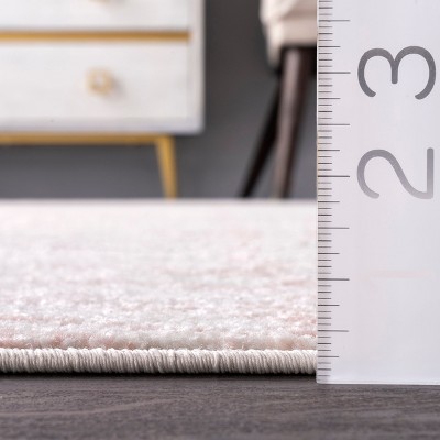 Pink Geometric 5' x 7' Synthetic Easy Care Area Rug