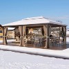 Erommy 14' x 20' Hardtop Gazebo Galvanized Steel Outdoor Canopy Aluminum Frame Brown - 2 of 2