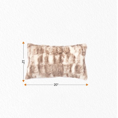 Luxuriously Soft Marble Brown Faux Fur Throw Pillow Set