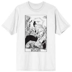 Seven Deadly Sins Manga Escanor With Divine Axe Crew Neck Short Sleeve Men's White T-shirt - 1 of 3