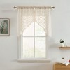 HLC.ME Isabella Floral Rod Pocket Lace Short Cafe Swags for Small Windows - Set of 2 - 3 of 4