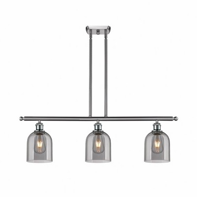 Bella - 3 Light Stem Hung Island In Industrial Style-10 Inches Tall and 36 Inches Wide