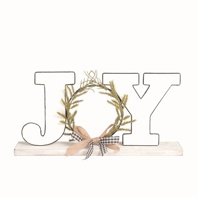 Transpac Metal 17 in. Multicolor Christmas Enamel Joy Decor