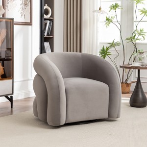 SEYNAR Modern Glam Velvet 360 Degree Swivel Accent Armchair with Tufted Back - 1 of 4
