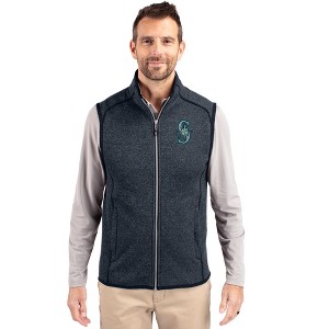 Seattle Mariners Cutter & Buck Mainsail Sweater-Knit Mens Full Zip Vest - 1 of 1