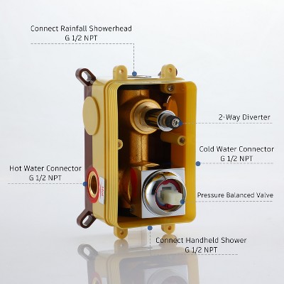 Brushed Nickel Dual Ceiling Mount Rain Shower System with Handheld