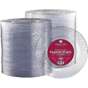 Prestee Disposable Heavy Duty Clear Plastic Plates,Pack of 144, Clear - 1 of 4