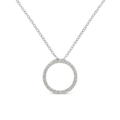 Haus of Brilliance Silver 1/3 Cttw Diamond Open Circle Halo Pendant Necklace