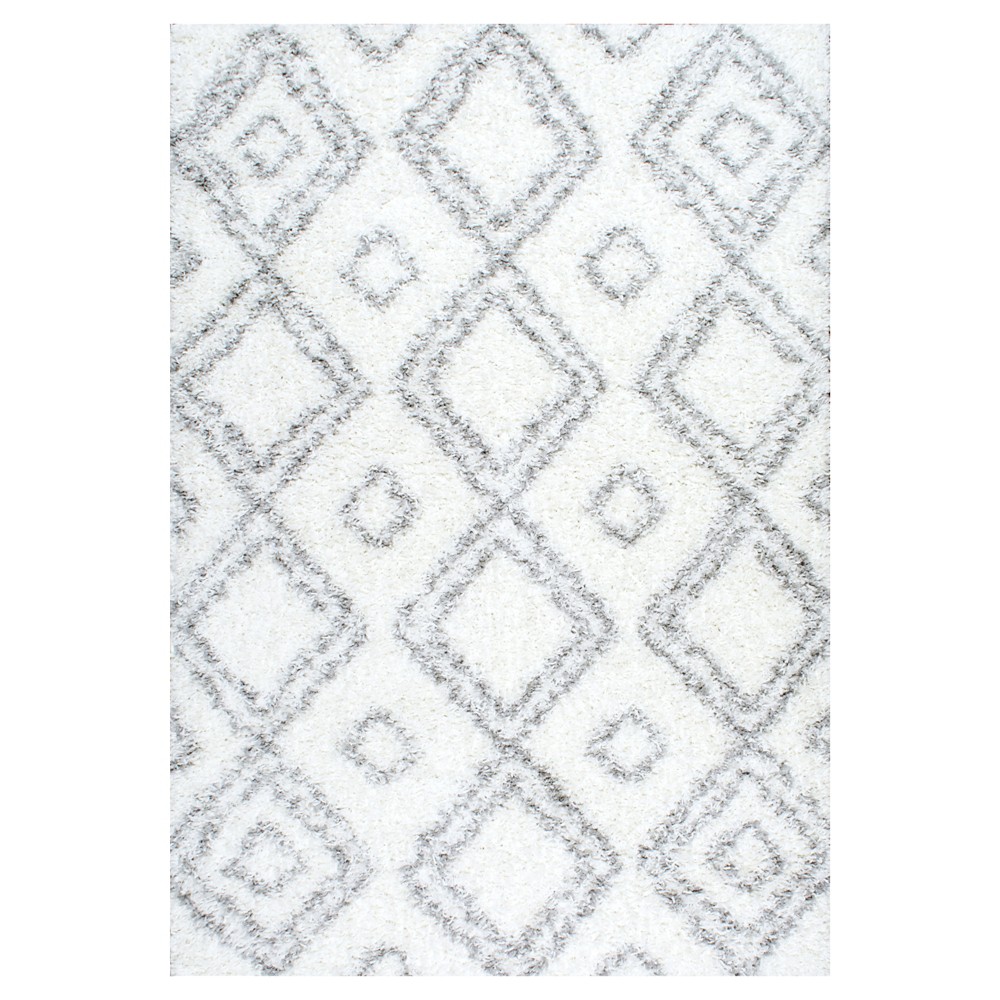 8'x10' Iola Easy Shag Area Rug White - nuLOOM