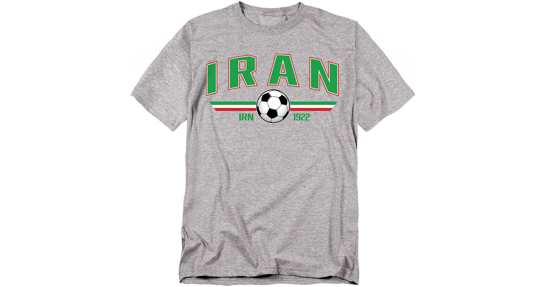 Men's Iran Classic Futbol World Soccer Crest with Ball T-Shirt
