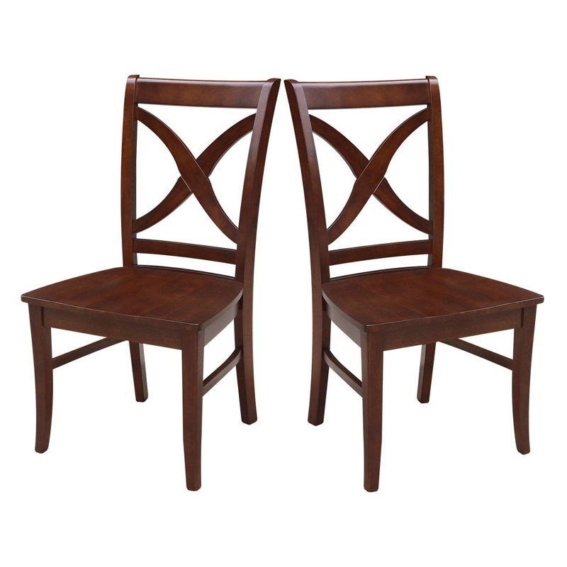 Set of 2 Vineyard Curved X-Back Chairs Espresso - International Concepts, 4 of 12