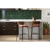 South Shore Set of 2 Hype Stools Burnt Orange and Brown: Velvet Upholstered, Metal Base, Ash Veneer Back - 2 of 4