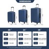 Lyngins Hardshell 20/24/28 Inch Luggage Sets with Spinner Wheels,Built-in TSA Lock,Telescopic Handle,Suitcases Sets for Family Trips - 3 of 4