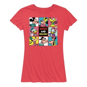 Women's - Disney - Mickey and Friends Grid Short Sleeve Graphic T-Shirt - 1 of 4