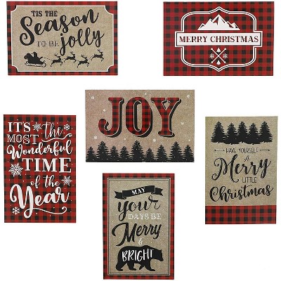 Sustainable Greetings 48-Pack Merry Christmas Greeting Cards with Envelopes, Red Plaid Design (4 x 6 In)