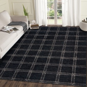 Nasitip Modern Geometric Plaid Pattern  Area Rugs for Living Room Soft Low Pile Non-Sliping, Machine Washable - 1 of 4