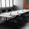 Folding Chairs with Padded Seats, Black Metal Folding Chairs with Non-Slip Feet Pads for Desks Home Office - Set of 4 - 2 of 4