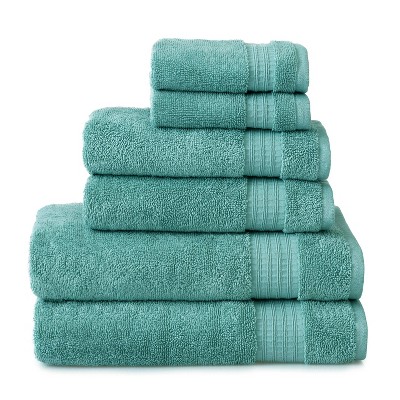 6pc Organic Towel Set Blue Surf - Martha Stewart