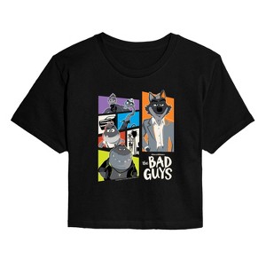 Women's - The Bad Guys - Mr. Wolf and Friends Collage Cropped Graphic T-Shirt - 1 of 4