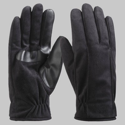 Isotoner Men's Microsuede Gloves - Black