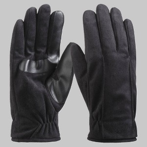 Isotoner Men's Microsuede Gloves - Black - 1 of 3