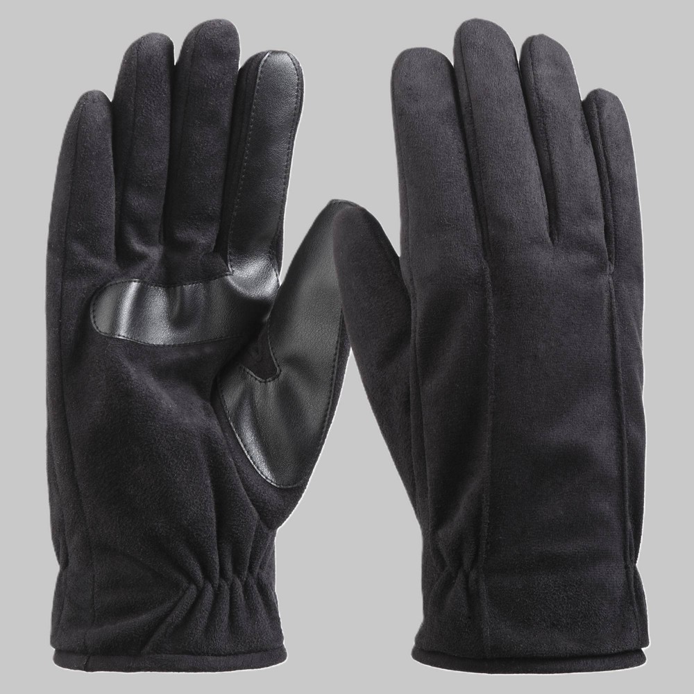 Isotoner Men's Microsuede Gloves - Black L