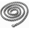Mens Large Gothic Vintage Skulls Cross Pendant Necklace of Steel, Wheat Chain - 4 of 4