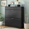 TIRAMISUBEST Slim Entryway Organizer with 2 Flip Drawers, Shoe Cabinet with Drawer, Free Standing Tipping Bucket Shoe Rack with LED Light - 2 of 4