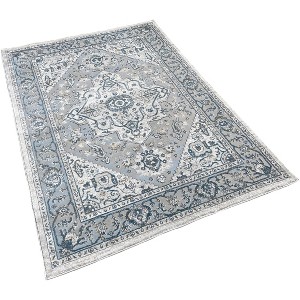Home Mart Goods Grey Blue Yellow Oriental Medallion Floral Geometric Contemporary Soft Low-Pile Area Rug - 5'3"x7'2" - 1 of 4
