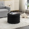 CAVINAS 16.93" Round Ottoman, Modern Ottoman Footstool with Foam Filled and Wooden Frame, Velvet Entryway Bench for Living Room, Bedroom - 2 of 4