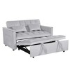 Resenkos 54 Inch Adjustable Backrest Sofa, Sofa Bed, Futon Sofa with Double Armrest and Pouch, Variable Bed for Living room, Bedroom, Gray - 2 of 4