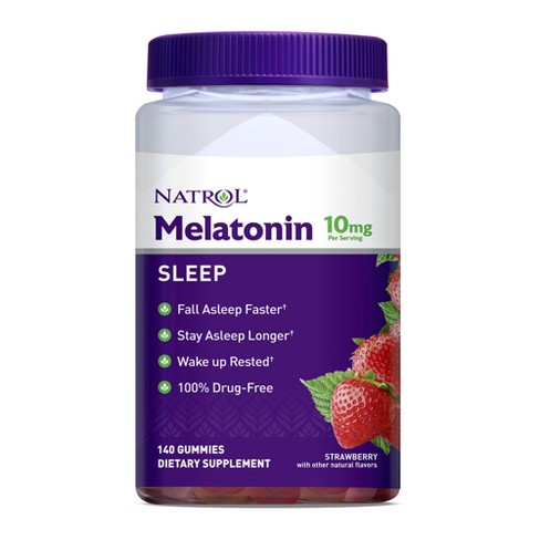Natrol Melatonin 10mg Sleep Aid Gummies - Strawberry - 140ct - image 1 of 4