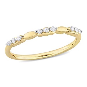 EVERLY JEWELRY | Yellow Plated Sterling Silver 1/10 CT TW Diamond Fashion Ring - 1 of 4