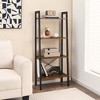 Costway 4-tier Wood Ladder Shelf Ladder Bookcase Bookshelf Display Rack ...