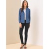 Allegra K Women's Classic Long Sleeve Loose Fit Button Up Denim Shirt - 3 of 4