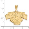 Black Bow Jewelry 14k Yellow Gold Wisconsin Badgers NCAA Large Pendant - 2 of 3