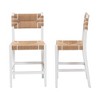 bali & pari 2pc Talli Paper Loom and Mahogany Wood Counter Stool Set Brown/White - 3 of 4