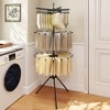 Tangkula 70" Folding Freestanding Tripod Laundry Drying Rack w/ 24 Clips & 32 Rods - 2 of 4