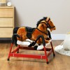 Qaba Spring Rocking Horse, Kids Ride on Horse, Plush Horse Ride-on with Sounds, Foot Stirrups, Saddle & Reins - 2 of 4