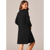 Seta T Women's Long Sleeve Lapel Collar Pullover Flowy Tunic Button Dress with Pockets - 4 of 4