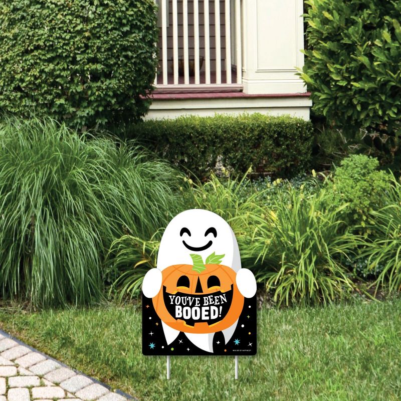 Big Dot of Happiness You've Been Booed - Outdoor Lawn Sign - Ghost Halloween Party Yard Sign - 1 Piece, 1 of 9
