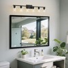 POWLIG 42.7-in 6-Light Black and Gold Modern Dimmable Bathroom Vanity Light with Cylindrical Glass Shade - 3 of 4